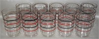 (10) Swanky Swig Red & Black Stripes Juice Glasses