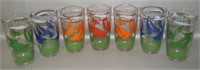 Vtg Glass 5 1/8"t Tumblers w/ Sailboat Scene