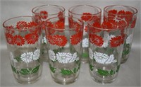 (6) Vtg Swanky Swig Flower 3.75"t Juice Glasses