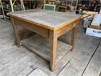 Antique Tapered Leg Library Table, c1900