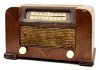 Vtg. Philco Wood Tabletop Tube Radio