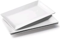 DOWAN 14" Serving Platter Set of 3 - White Rectang