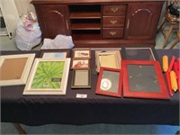 Group of picture frames & candles