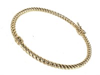 14K Bracelet 4.5g TW 6mm 2.25" @ Wrist