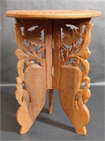 India Carved Rosewood Inlay Table Stand