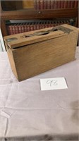 Antique Brass & Wood Ammunition Box L