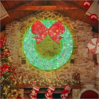 48" LED Christmas Wreath, Green