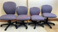 4 Rolling, adjustable, Swivel Office Chairs