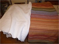 2pc Queen Size Chenille & Quilted Bed Covers
