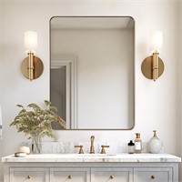 ANDY STAR 36”x48”Gold Bathroom Mirror for Wall,