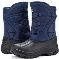 Unisex-Child Snow Boots Winter Waterproof Slip Res