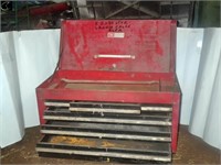 Red metal tool box