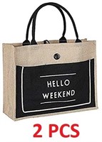 2PCS HELLO WEEKEND TOTE BAG