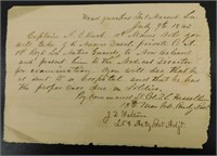 Rare July 9th, 1863, Medical Order for Private -