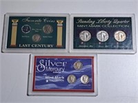 3 Coin Sets: Standing Liberty, Mercury Dime & More