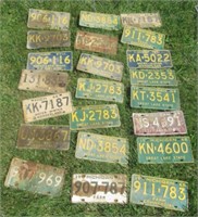 (22) Michigan License Plates. Dates Include: 1966