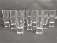 9 Clear Double Shot Glasses