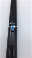 Sterling Silver Ring W/ 1 blue stone