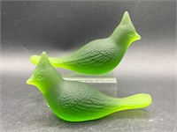 Westmoreland Glass Satin Green Cardinal Figures