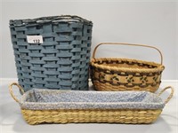 Heart Shaped Basket and Wicker Baskets