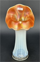 Concave Flute 9 1/2" JIP vase - peach opal