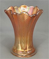Feathers 6" squatty vase - marigold