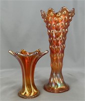 Rustic 9" vase & Morning Glory 5" vase - marigold
