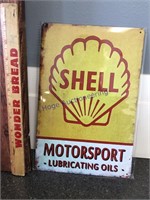 SHELL MOTORSPORT TIN SIGN-APPROX 12"TX8"W