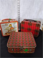 3 Vtg metal lunch boxes