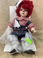 Porcelain Raggedy Andy doll