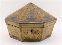 Asian Octagonal Painted Sewing Box