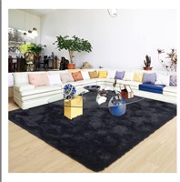 Ultra Soft Black Rugs for Bedroom 6x9 Feet