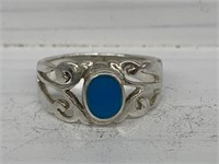 Ring Size 5 1/4 925 Silver with Turquoise