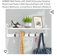 AMBIRD Wall Hooks with Shelf | Entryway Hanging