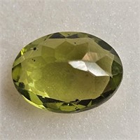 CERT 1.30 Ct Faceted Peridot, Oval Shape, GLI Cert