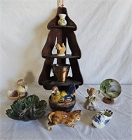 Hen On Nest, Corner Shelf, Misc. Decor