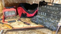 Shop light, Stanley 110 pc tool set, tool bag