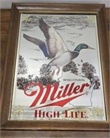 Miller High Life Beer Advertising Mirror Duck