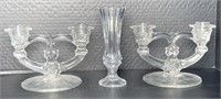 Assorted Etched Glass Candlestick Holders
Approx