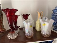 Fenton Glass Shades and Art Glass Vases