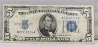 Series of 1934C $5 Silver Certificate.