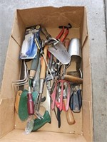 Flat of Garden Tools & Garage Items