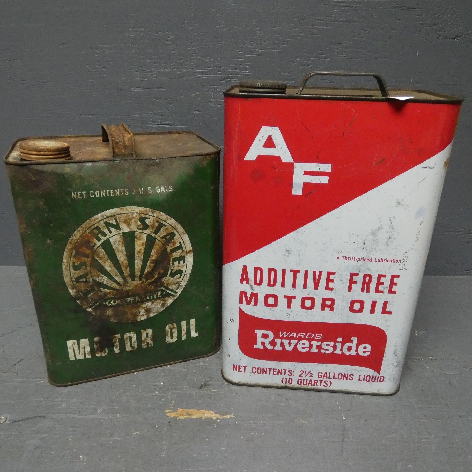 (2) Early Motor Oil Cans