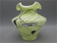 Fenton / Barber 5" custard Heart & Vine vase