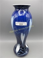 Imperial Freehand 10.5" cobalt corsett vase w/