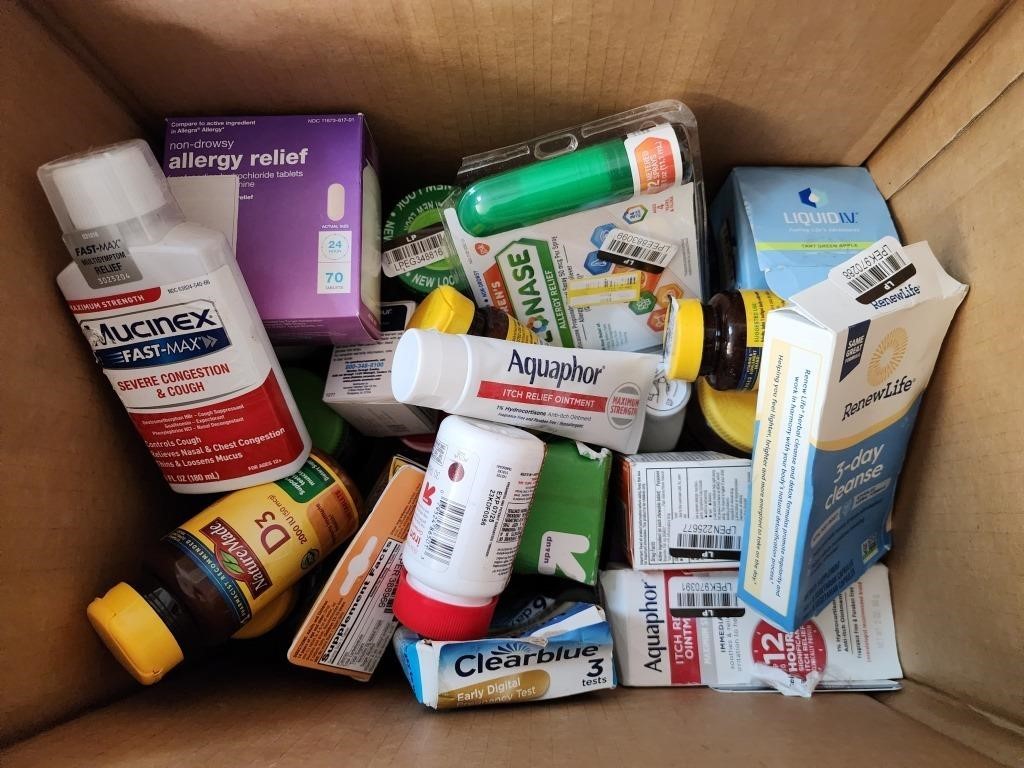 Box Lot of Various Medicines