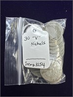 30 V Nickels Various Dates