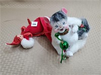 Annalee Thorndike Cat in the Santa Hat & Elf