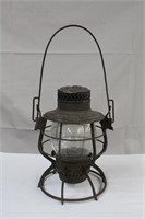 Vintage railway lantern, 16" to top of handle