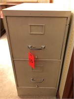 Two drawer metal filing cabinet